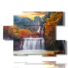 paintings with waterfall in autumn - version: 6 pannelli 129x94cm