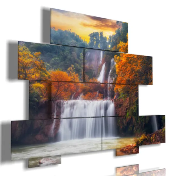 quadri con cascata in autunno