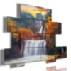 Paintings with waterfalls in autumn