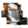 painting waterfall water in spring - version: 5 pannelli 104x92cm