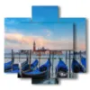 cuadros venecia modernas gondolas azules - version: 5 pannelli 89x85cm