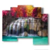 tableau sur toile cascade enchantee - version: 5 pannelli 89x77cm