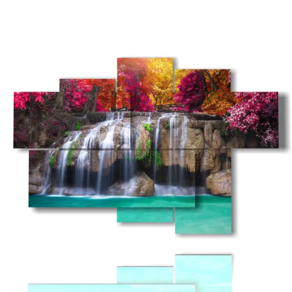 cuadro en tela de cascada