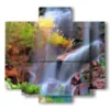painting with multiple waterfall - version: 5 pannelli 89x85cm