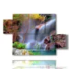 painting with multiple waterfall - version: 5 pannelli 128x85cm