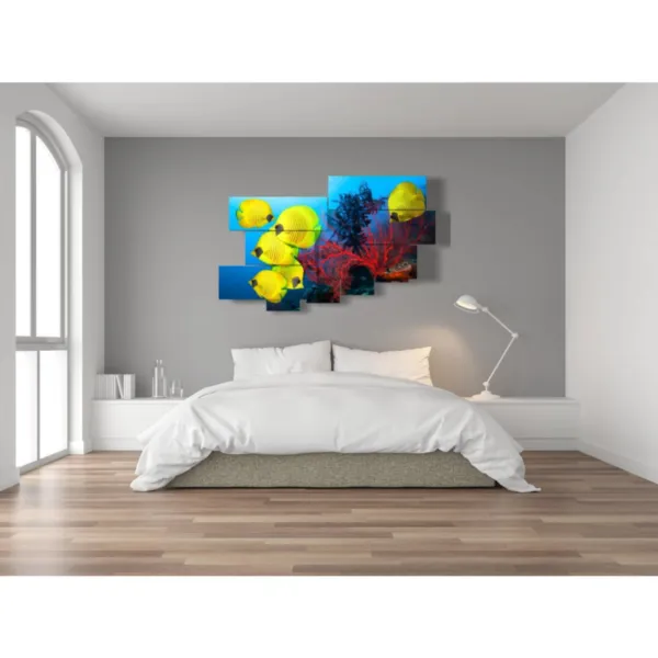 impression de poissons jaunes