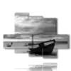 quadro barca riva in bianco e nero - version: 6 pannelli 135x96cm