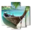 bilder boote an land - version: 5 pannelli 89x85cm