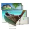 boats paintings on the shore - version: 6 pannelli 113x99cm