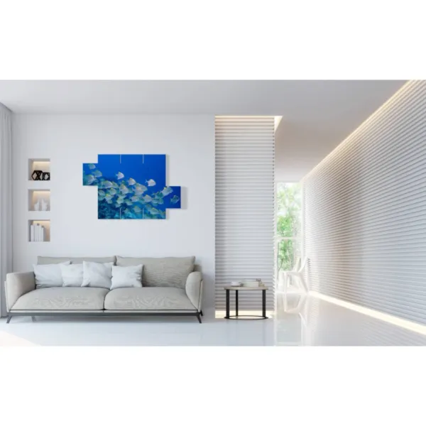 canvas with images of fish