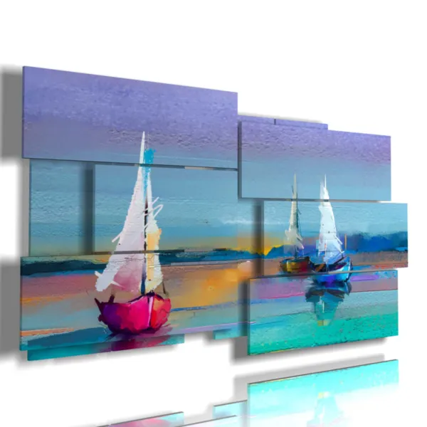 Gemälde von Segeljachten im Aquarellstil