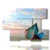 bild boote bei sonnenuntergang in der naehe - version: 6 pannelli 129x94cm