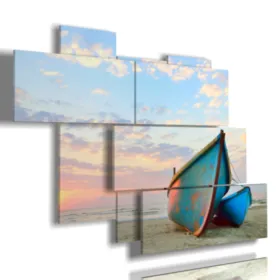 quadri barche al tramonto