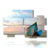 bild boote bei sonnenuntergang in der naehe - version: 10 pannelli 176x115cm