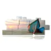 bild boote bei sonnenuntergang in der naehe - version: 17 pannelli 282x112cm