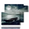 quadro con barca nel mare in tempesta - version: 6 pannelli 122x96cm