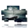 painting with boat in the stormy sea - version: 10 pannelli 176x115cm