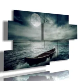 paintings with a boat