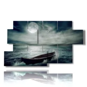 peinture avec un bateau