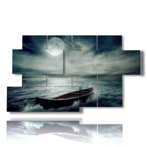 peinture avec un bateau