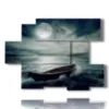 cuadro con barco en el mar tempestuoso - version: 6 pannelli 129x94cm