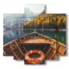 bild boot auf dem bergsee - version: 5 pannelli 89x85cm