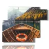 bild boot auf dem bergsee - version: 6 pannelli 122x96cm