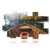 painting boat on the mountain lake - version: 20 pannelli 244x151cm