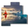 cuadros de barcos e icebergs - version: 4 pannelli 83x78cm