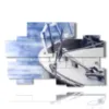 paintings of a voyage boat - version: 10 pannelli 176x115cm