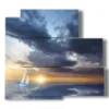 le tableau voilier au coucher du soleil - version: 5 pannelli 102x93cm