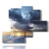 das segelboot bild im sonnenuntergang - version: 5 pannelli 120x99cm