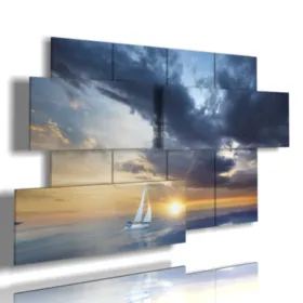 The square-rigged sailing boat.