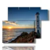 phare de tableaux mer au coucher du soleil - version: 6 pannelli 122x96cm