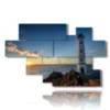 paintings lighthouse sea in the sunset - version: 8 pannelli 178x111cm
