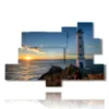 paintings lighthouse sea in the sunset - version: 9 pannelli 183x121cm