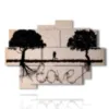 cuadros pintados con escritura en los arboles - version: 9 pannelli 164x114cm
