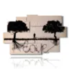 painting paintings with writing in the trees - version: 9 pannelli 171x108cm