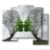 quadri di natura morta e alberi che si baciano - version: 5 pannelli 89x77cm
