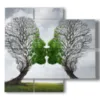 paintings of still life and kissing trees - version: 4 pannelli 91x85cm