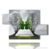 quadri di natura morta e alberi che si baciano - version: 5 pannelli 128x85cm