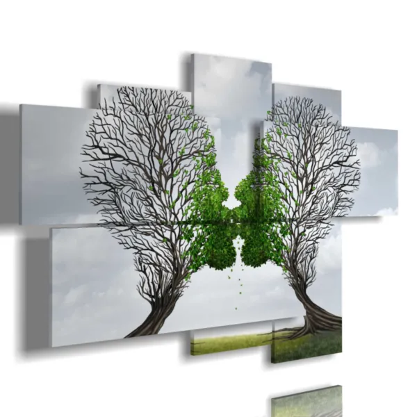 Still life paintings and trees kissing