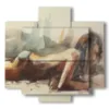 paintings depicting reclining women - version: 5 pannelli 89x85cm