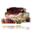 paintings with back women in a painting bed - version: 9 pannelli 173x103cm