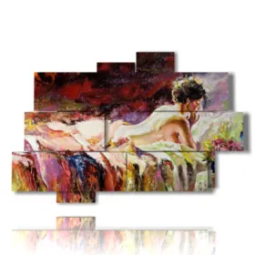 Tableaux avec des femmes de dos.