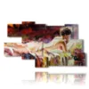 paintings with back women in a painting bed - version: 9 pannelli 180x103cm