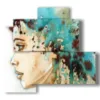 paintings of women in profile with water color paint - version: 4 pannelli 83x78cm