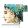 paintings of women in profile with water color paint - version: 6 pannelli 122x96cm