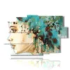 paintings of women in profile with water color paint - version: 9 pannelli 171x108cm