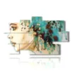 paintings of women in profile with water color paint - version: 9 pannelli 182x107cm